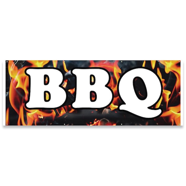 BBQ Banner Concession Stand Food Truck Single Sided